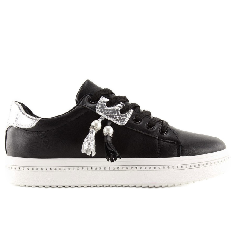 Black women's sneakers 88038 BLACK / WHITE