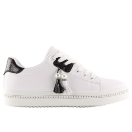 Women's black and white sneakers 88038 WHITE / BLACK Women's black and white sneakers 88038 WHITE / BLACK