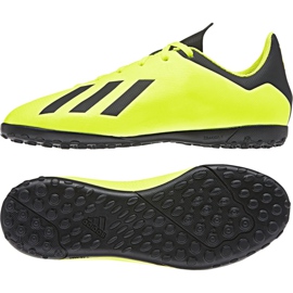 The adidas X Tango 18.4 Tf Jr DB2435 football boots yellow yellow