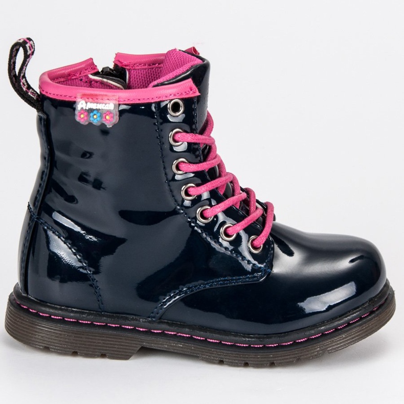 American Club Lacquered american bootees blue
