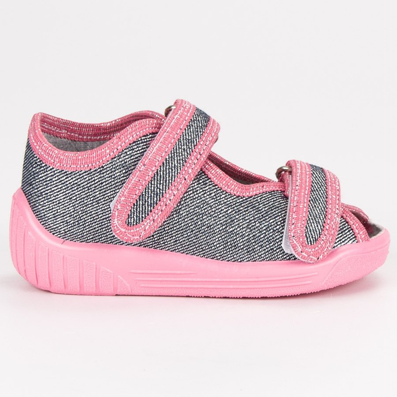 Slippers On Velcro grey pink