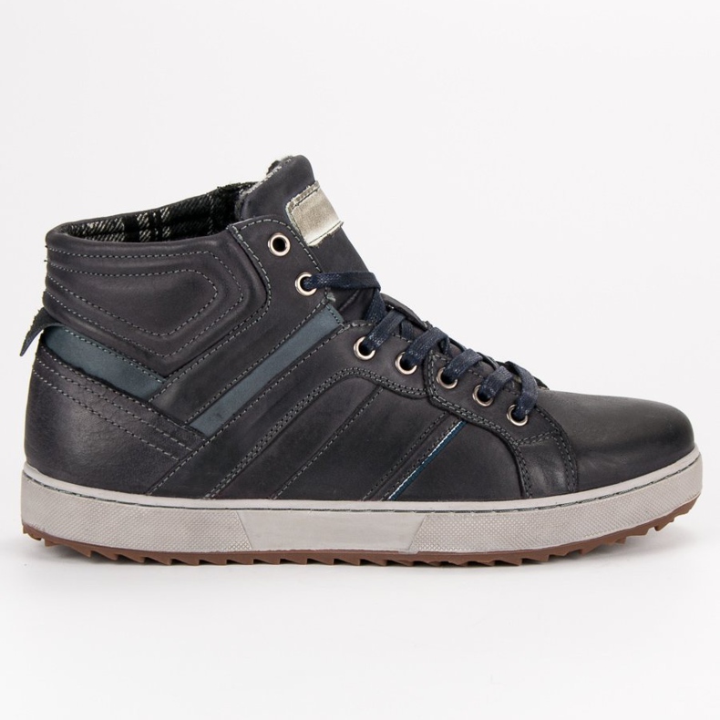 Leather Sneakers Over Ankle black