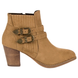 Corina Suede ankle boots on the post brown Corina Suede ankle boots on the post brown
