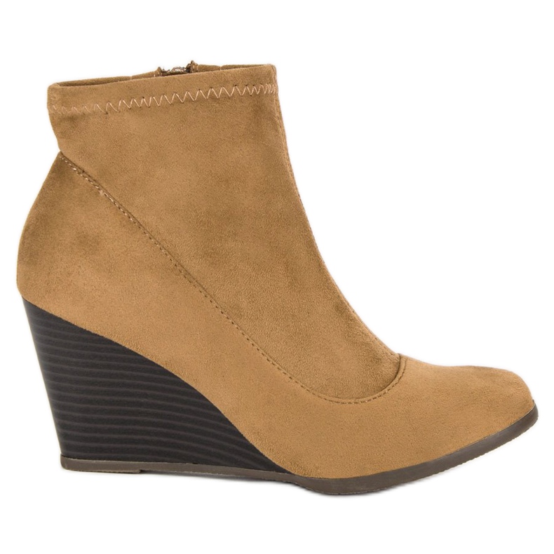 Corina Wedge-heeled suede ankle boots brown