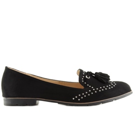 Black women's loafers 22-05 Black