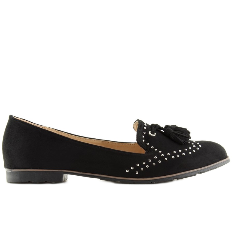 Black women's loafers 22-05 Black
