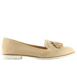 Women's beige loafers 22-05 Beige