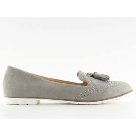 Gray Loafers for women 22-05 Gray grey