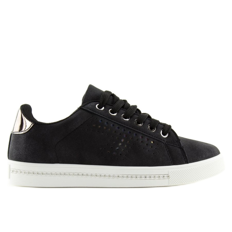 Black BM1971 Black sneakers with stones