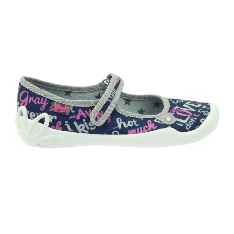 Befado children's shoes ballerina slippers 114y311 navy blue pink grey