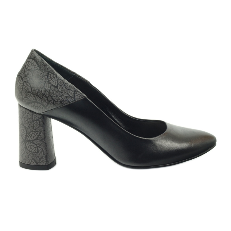 Pumps on the post Edeo 3190A black grey