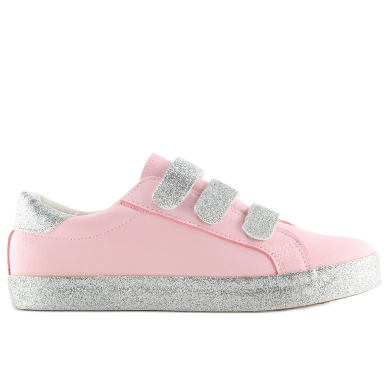 Sneakers fastened with Velcro pink XL10P Pink grey