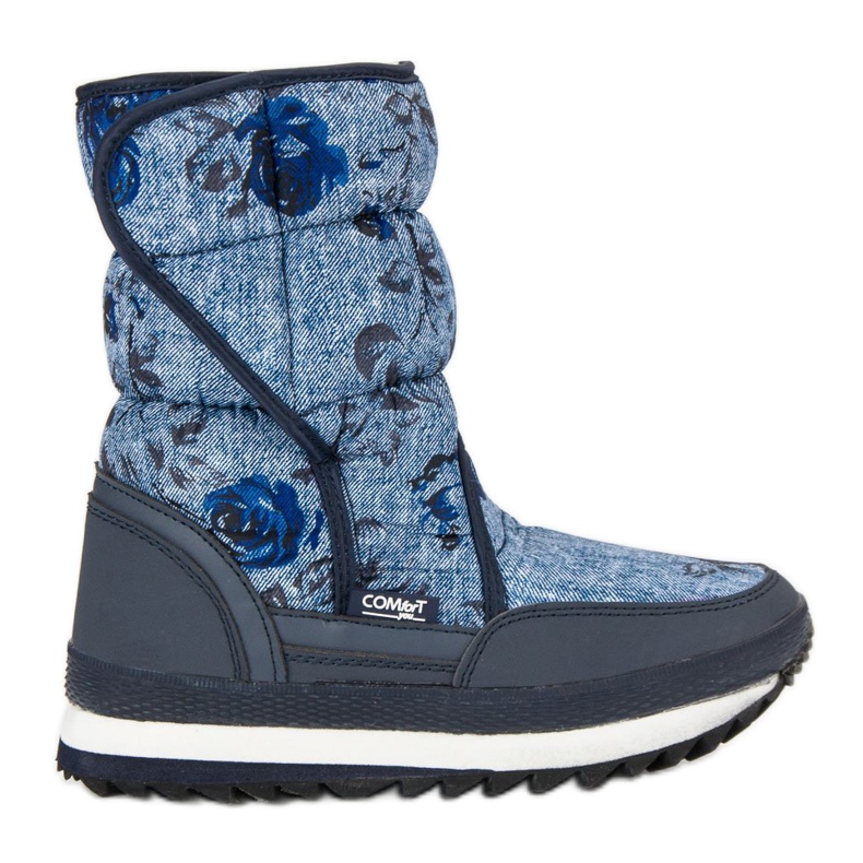 Snow boots for the winter blue navy blue