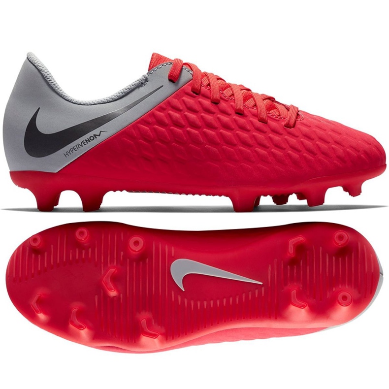 Nike Hypervenom Phantom 3Club Fg Jr AJ4146-600 football shoes multicolored red
