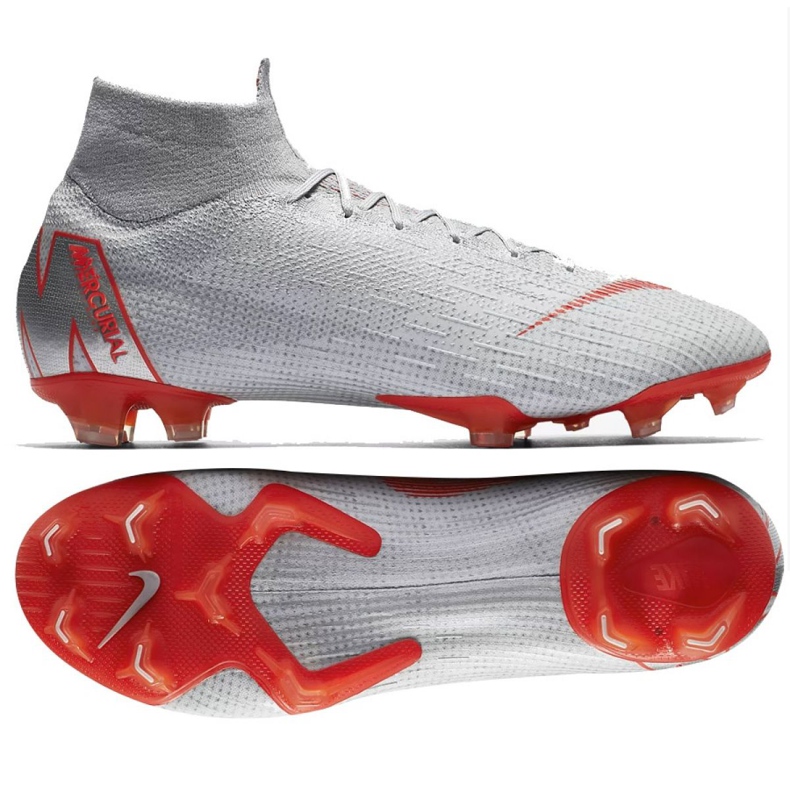 Nike Mercurial Superfly 6 Elite Fg M AH7365-060 soccer shoes grey red