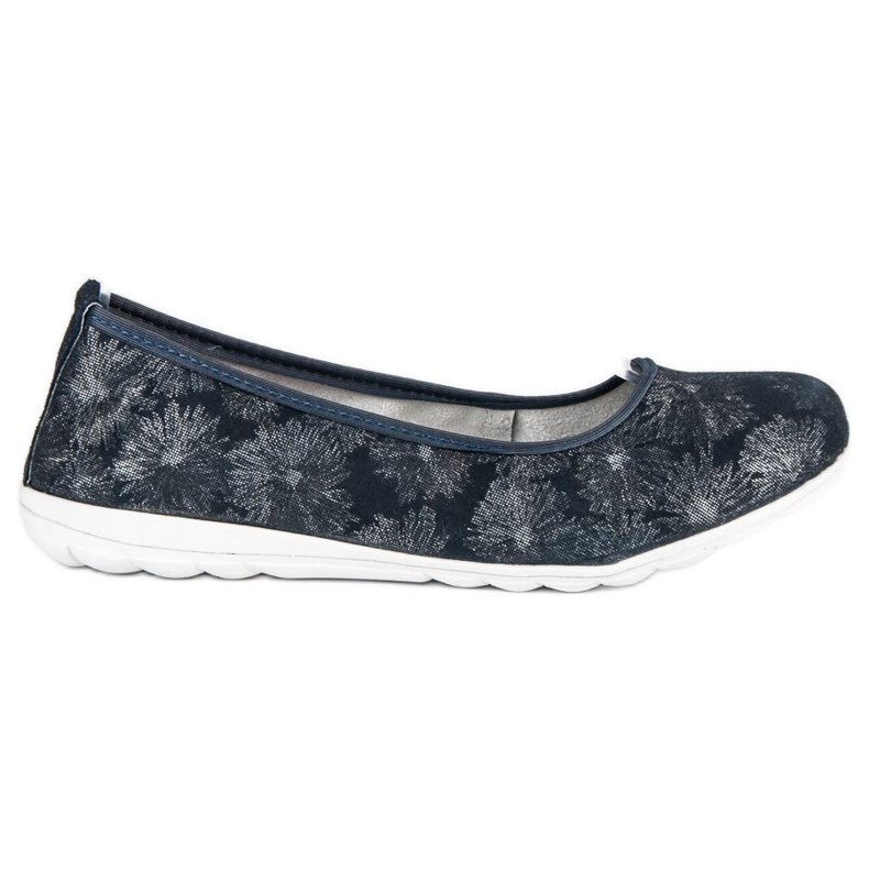 Filippo Navy blue leather ballet shoes