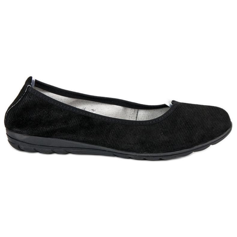 Filippo Black leather ballet shoes