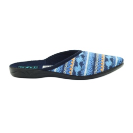 Adanex slippers 23557 Norwegian sweater navy blue orange