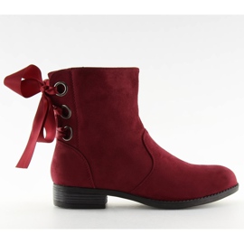 Ankle boots flat claret 3741 Wine red