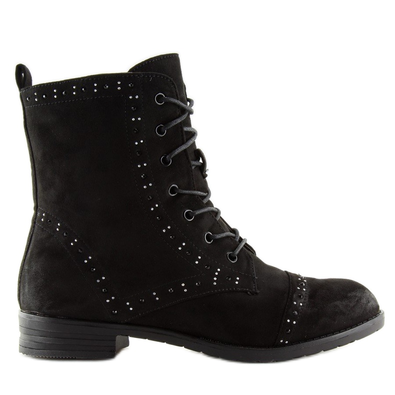 Black lace-up boots W312 Black