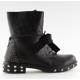 Black boots with studs A-160 black