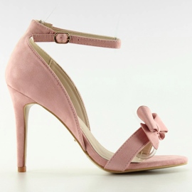 Sandals on a pin with a bow 6101 pink