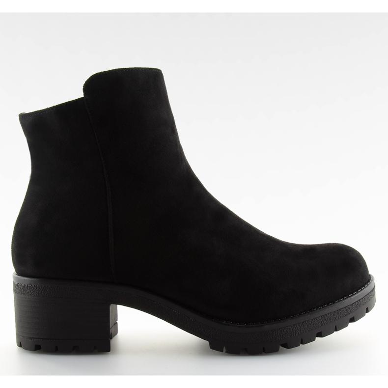 Black wide-heeled boots JH561