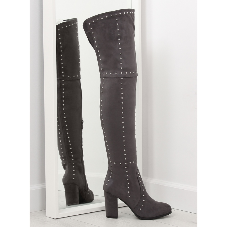 Thigh gray high heels NC221 gray grey