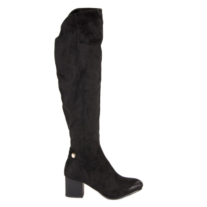 Black vinceza high-heeled thigh-high boots Black vinceza high-heeled thigh-high boots