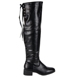 Black boots above the knee