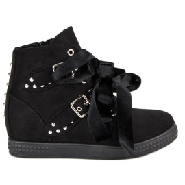 Super Me Black sneakers with bows