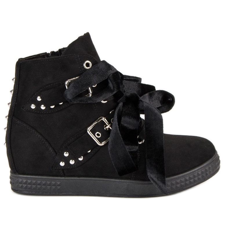 Super Me Black sneakers with bows
