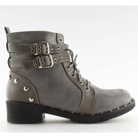 Lace-up boots L3382 Gray grey