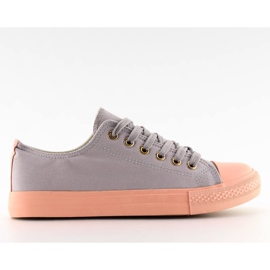 Gray and pink women's sneakers BL97P GRAY / PINK grey