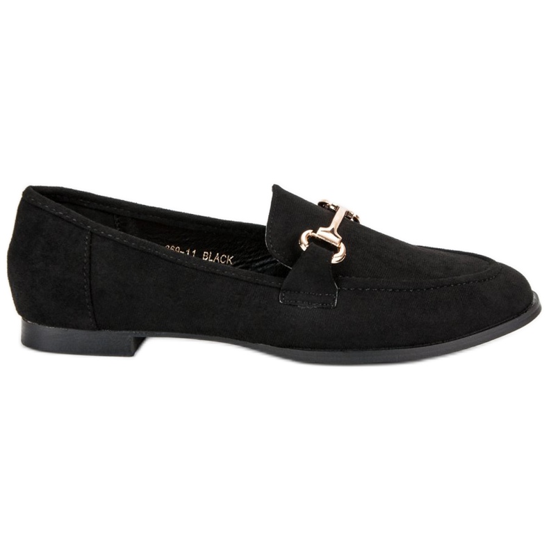 Slip-on suede loafers black