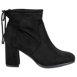 Suede high-heeled ankle boots black