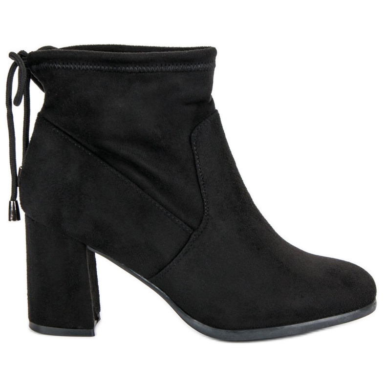 Suede high-heeled ankle boots black