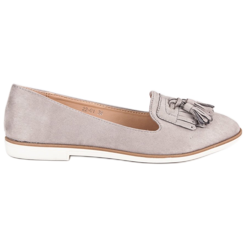 Super Me Gray fringed loafers grey Super Me Gray fringed loafers grey