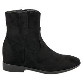 Lucky Shoes Suede ankle boots with a zipper black
