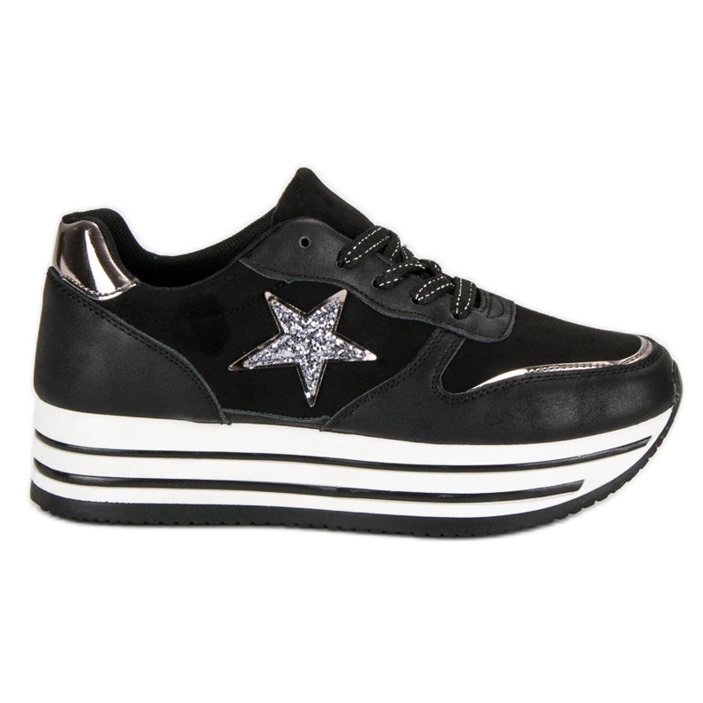 Fashionable Sneakers On The Platform black