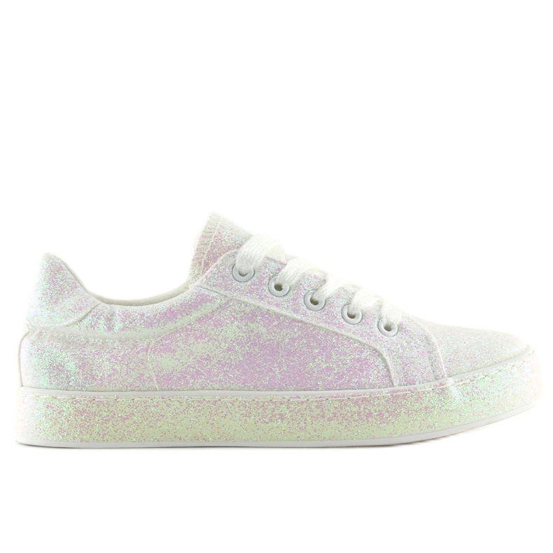 Iridescent white sneakers BL142 White violet