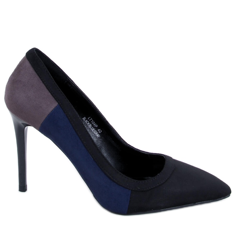 BM Women's tricolor LT104P BLACK / BLUE / GRAY stilettos BM Women's tricolor LT104P BLACK / BLUE / GRAY stilettos