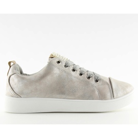 Gray 88013 Silver sneakers with pearls grey Gray 88013 Silver sneakers with pearls grey