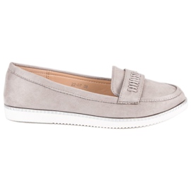 Super Me Gray suede loafers grey