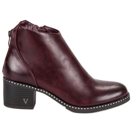 Burgundy high-heeled vinceza boots red