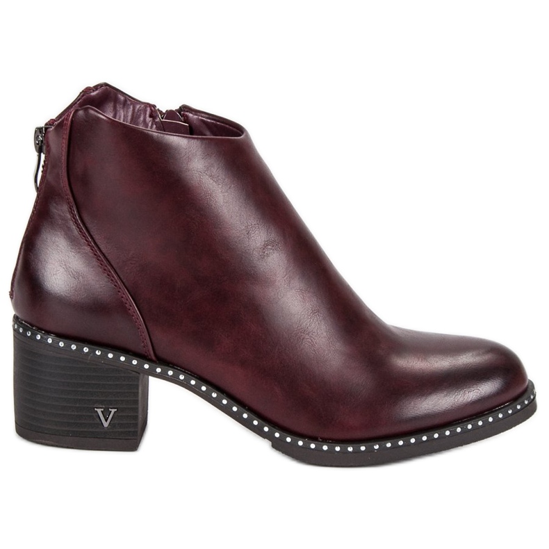 Burgundy high-heeled vinceza boots red