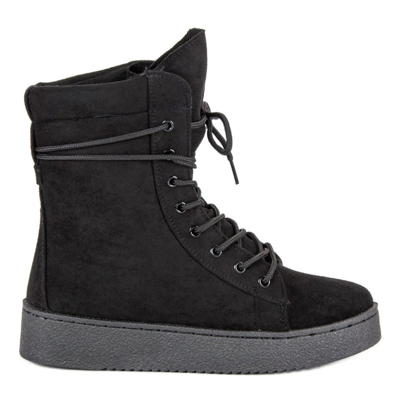 Tied shoes for winter black