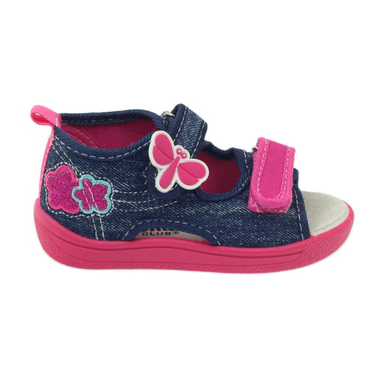 American Club American children's shoes sandals butterflies leather insole pink navy blue American Club American children's shoes sandals butterflies leather insole pink navy blue