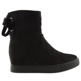 Black boots on a hidden wedge HQ886 Black Black boots on a hidden wedge HQ886 Black