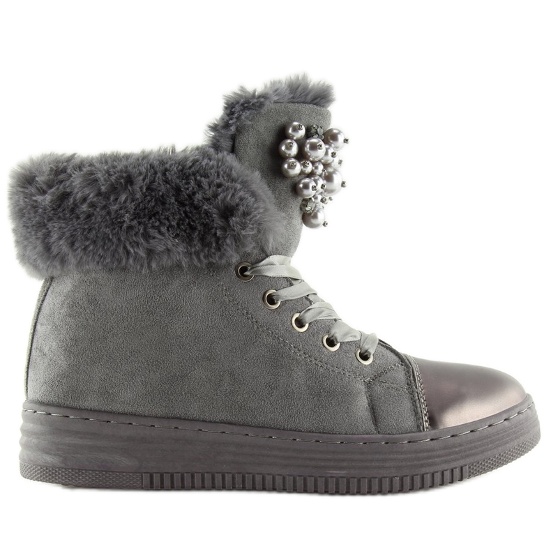 Gray KK-97 Gray thickly insulated sneakers grey